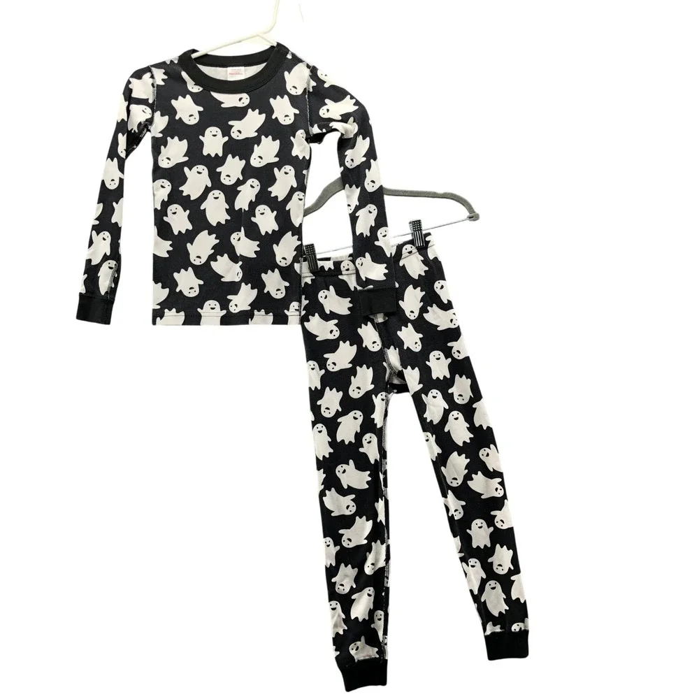 Hanna Andersson Halloween Ghost Long PJ Set Organic Cotton Size 120 US 6-7